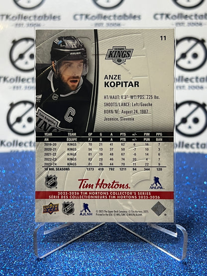 2025-26 UPPER DECK ANZE KOPITAR # 11 TIM HORTONS LA KINGS HOCKEY CARD