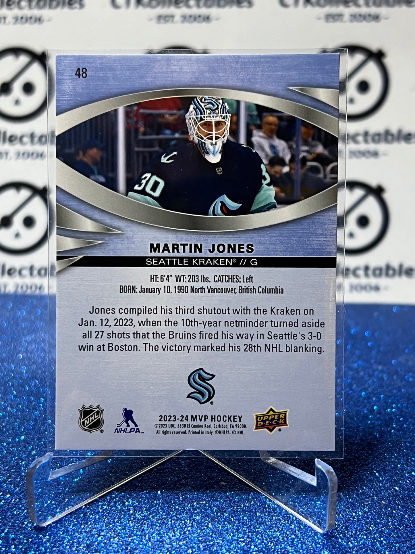 2023-24 UPPER DECK MVP MARTIN JONES # 48 SEATTLE KRAKEN NHL HOCKEY CARD