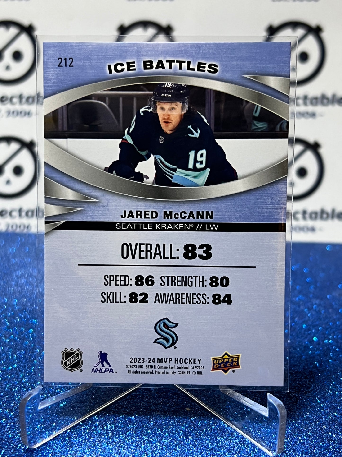 2023-24 UPPER DECK MVP JARED McCANN # 212 ICE BATTLES SEATTLE KRAKEN NHL HOCKEY CARD