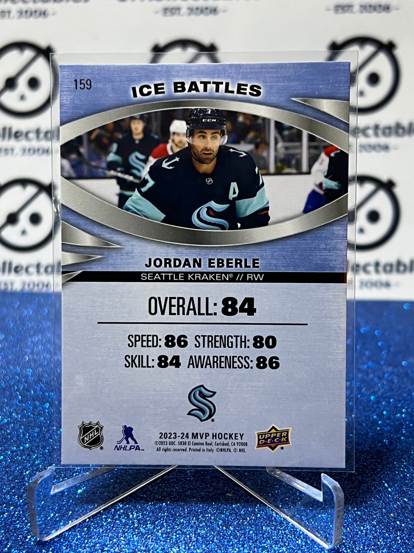 2023-24 UPPER DECK MVP JORDAN EBERLE # 159 ICE BATTLES SEATTLE KRAKEN NHL HOCKEY CARD