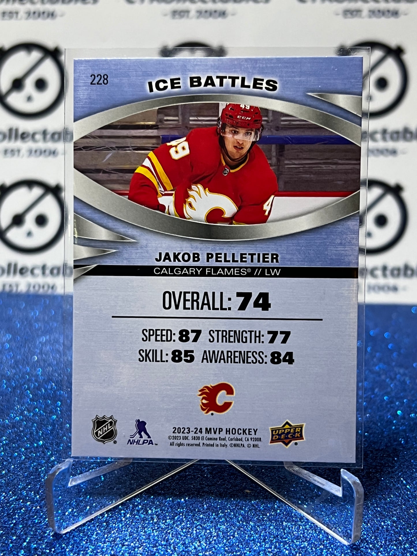 2023-24 UPPER DECK MVP JAKOB PELLETIER # 228 ROOKIE ICE BATTLES CALGARY FLAMES NHL HOCKEY CARD