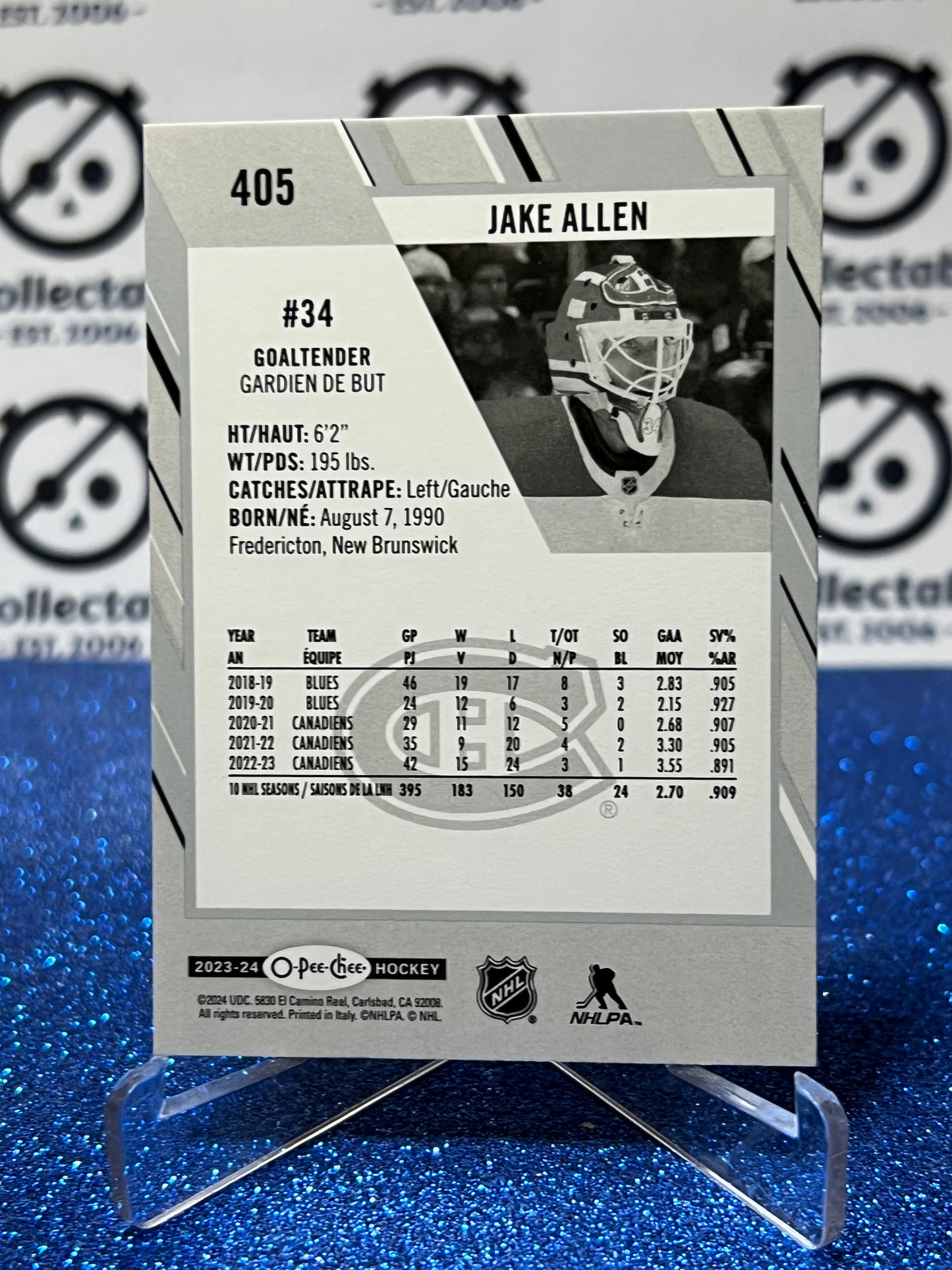 2023-24 O-PEE-CHEE JAKE ALLEN # 405 MONTREAL CANADIANS HOCKEY CARD