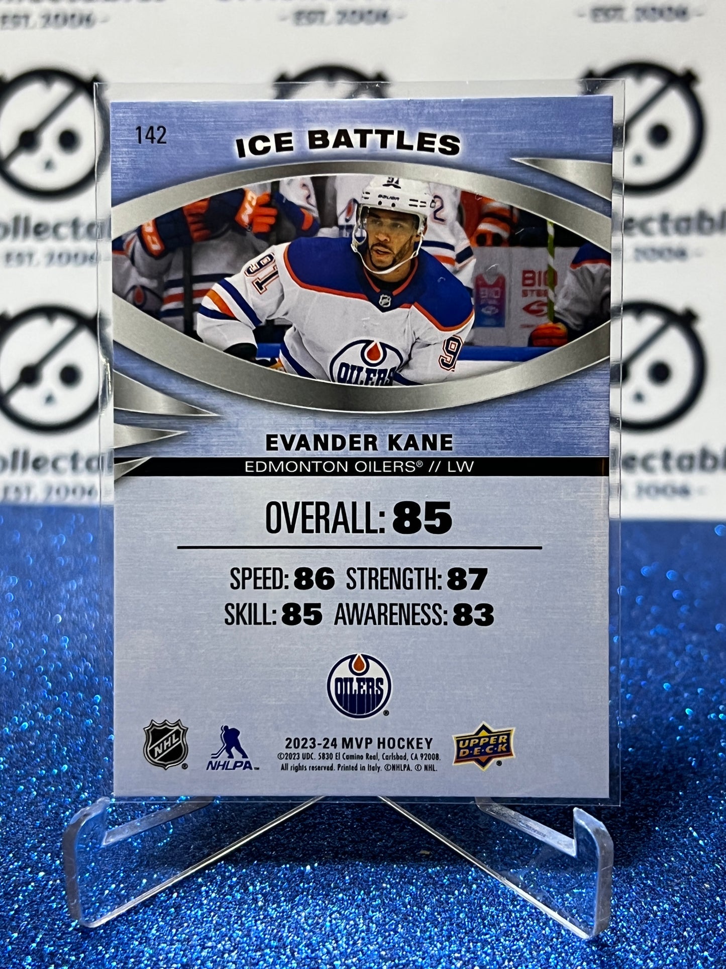 2023-24 UPPER DECK MVP EVANDER KANE # 142 ICE BATTLES  EDMONTON OILERS HOCKEY CARD