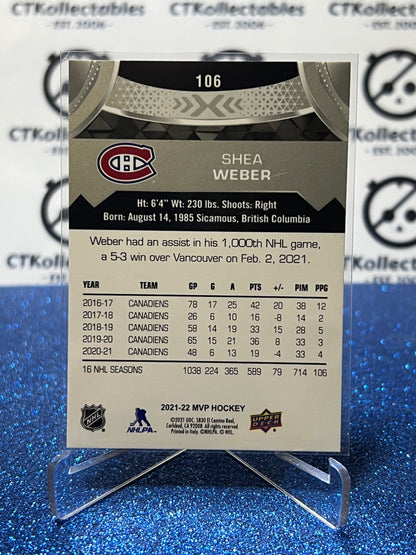 2021-22 UPPER DECK MVP SHEA WEBER # 106 SILVER SCRIPT MONTREAL CANADIENS HOCKEY CARD