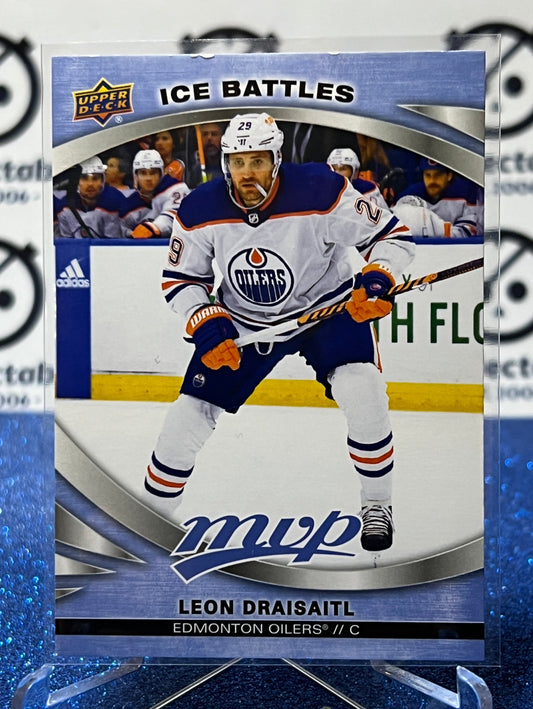 2023-24 UPPER DECK MVP LEON DRAISAITL # 27 ICE BATTLES  EDMONTON OILERS HOCKEY CARD