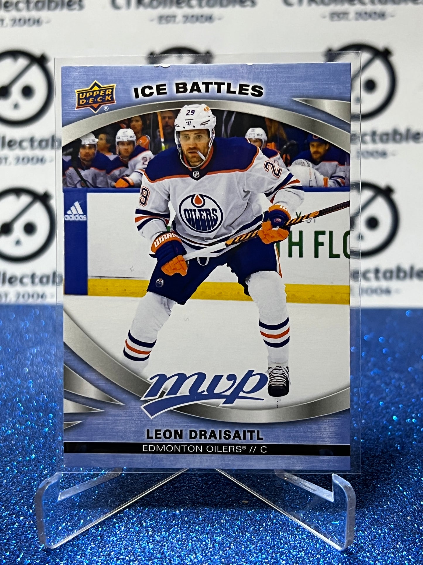 2023-24 UPPER DECK MVP LEON DRAISAITL # 27 ICE BATTLES  EDMONTON OILERS HOCKEY CARD