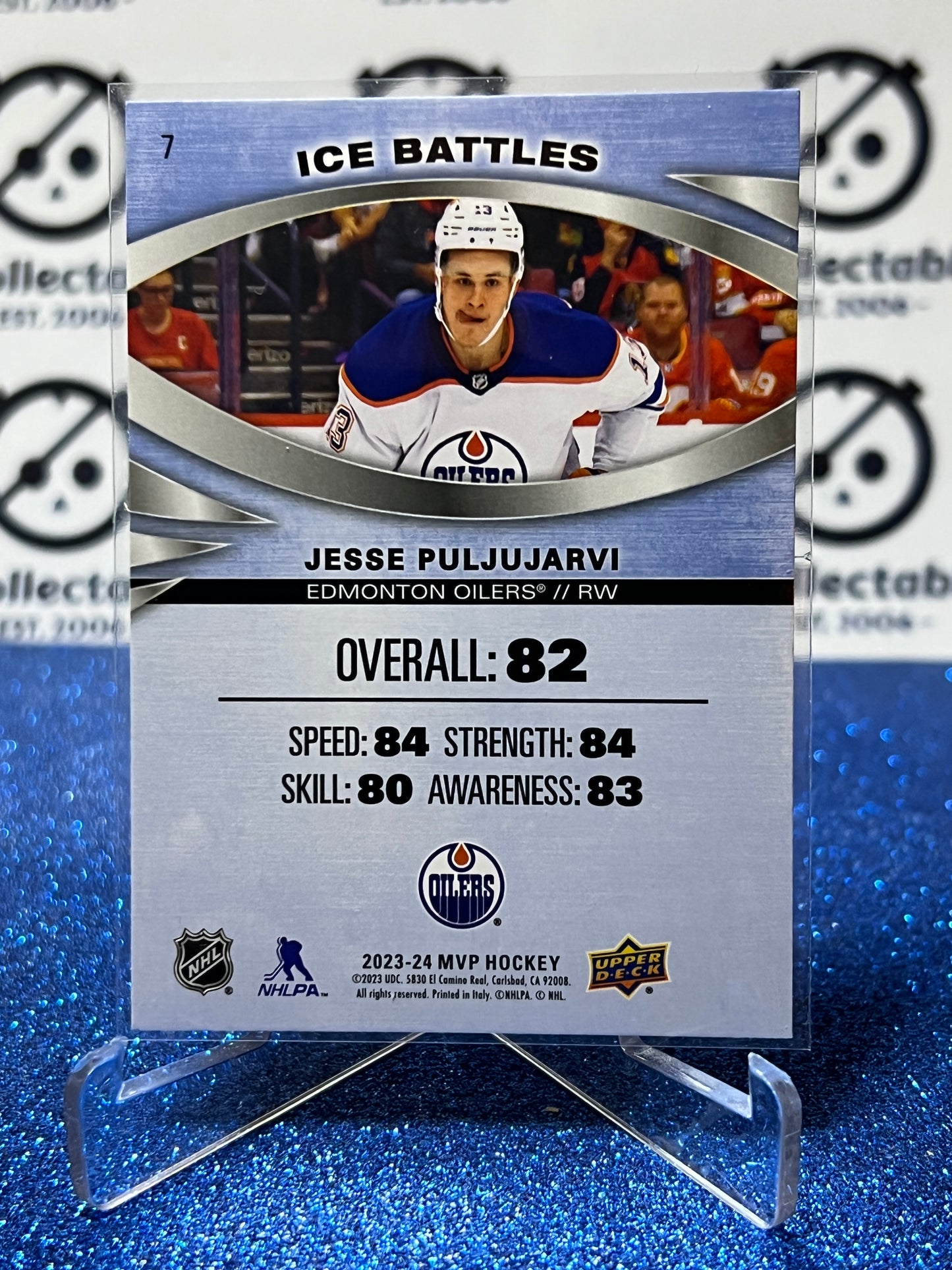 2023-24 UPPER DECK MVP JESSE PULJUJARVI # 7 ICE BATTLES  EDMONTON OILERS HOCKEY CARD