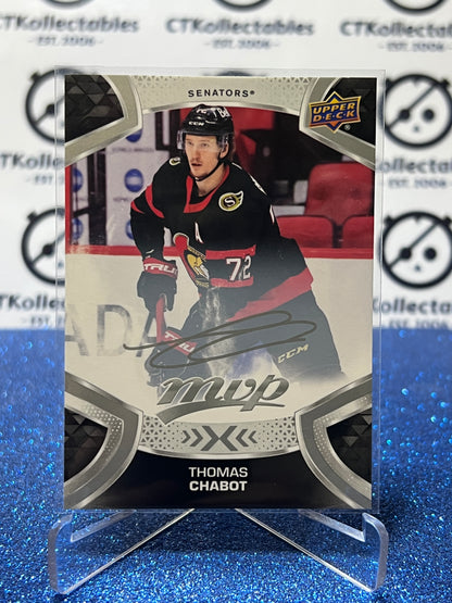 2021-22 UPPER DECK MVP THOMAS CHABOT # 72 SILVER SCRIPT OTTAWA SENATORS HOCKEY CARD