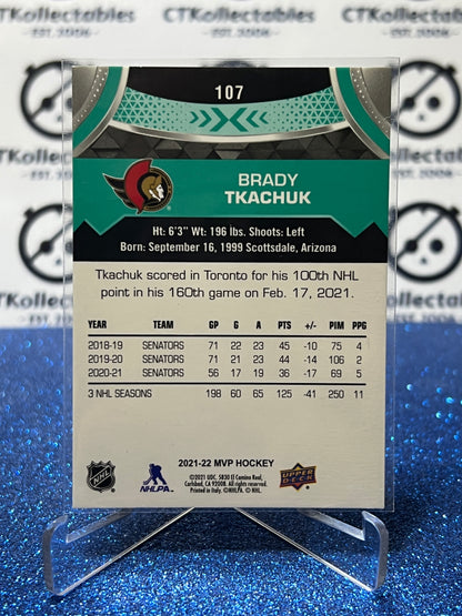 2021-22 UPPER DECK MVP BRADY TKACHUK # 107 OTTAWA SENATORS HOCKEY CARD