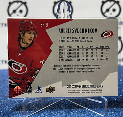 2021-22 UPPER DECK SPx ANDREI SVECHNIKOV # SF-9 CAROLINA HURRICANES HOCKEY CARD