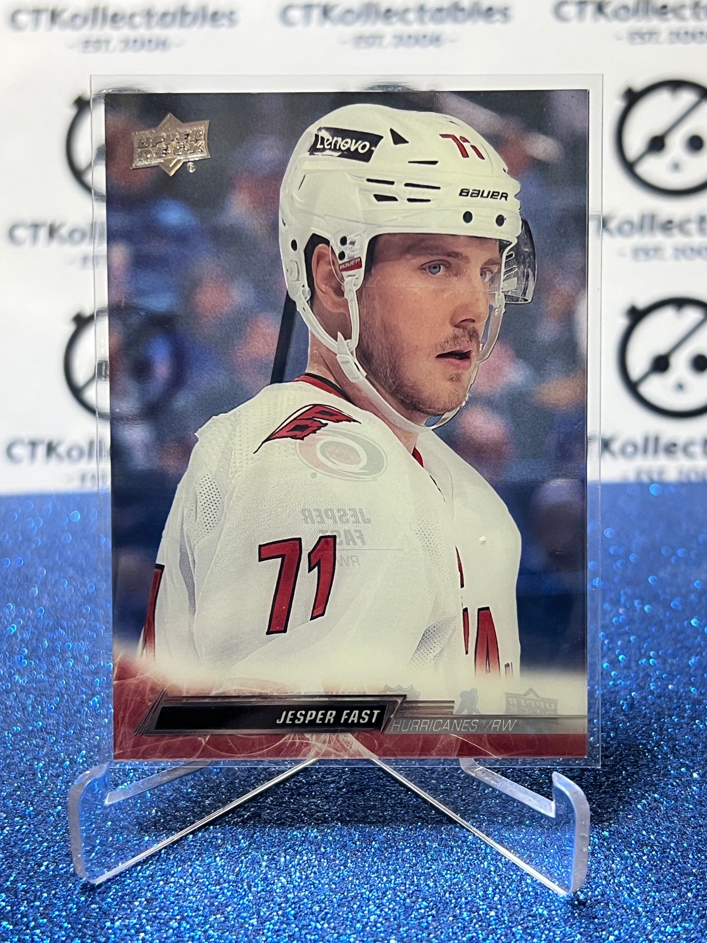 2022-23 UPPER DECK JESPER FAST # 34 TRANSPARENT CAROLINA HURRICANES HOCKEY CARD