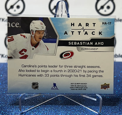 2021-22 UPPER DECK MVP SEBASTIAN AHO # HA-17 HART ATTACK CAROLINA HURRICANES HOCKEY CARD