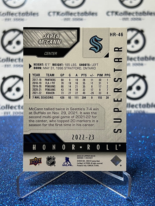 2022-23 UPPER DECK JARED McCANN # HR-46 HONOR ROLL SEATTLE KRAKEN HOCKEY CARD