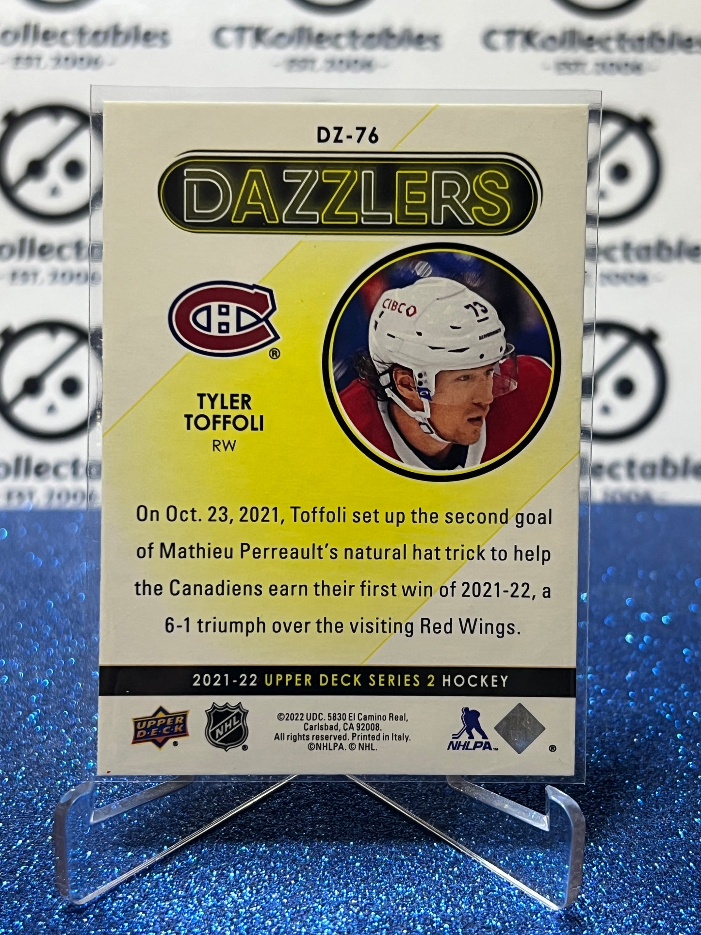 2021-22 UPPER DECK TYLER TOFFOU # DZ-76 DAZZLERS MONTREAL CANADIENS HOCKEY CARD