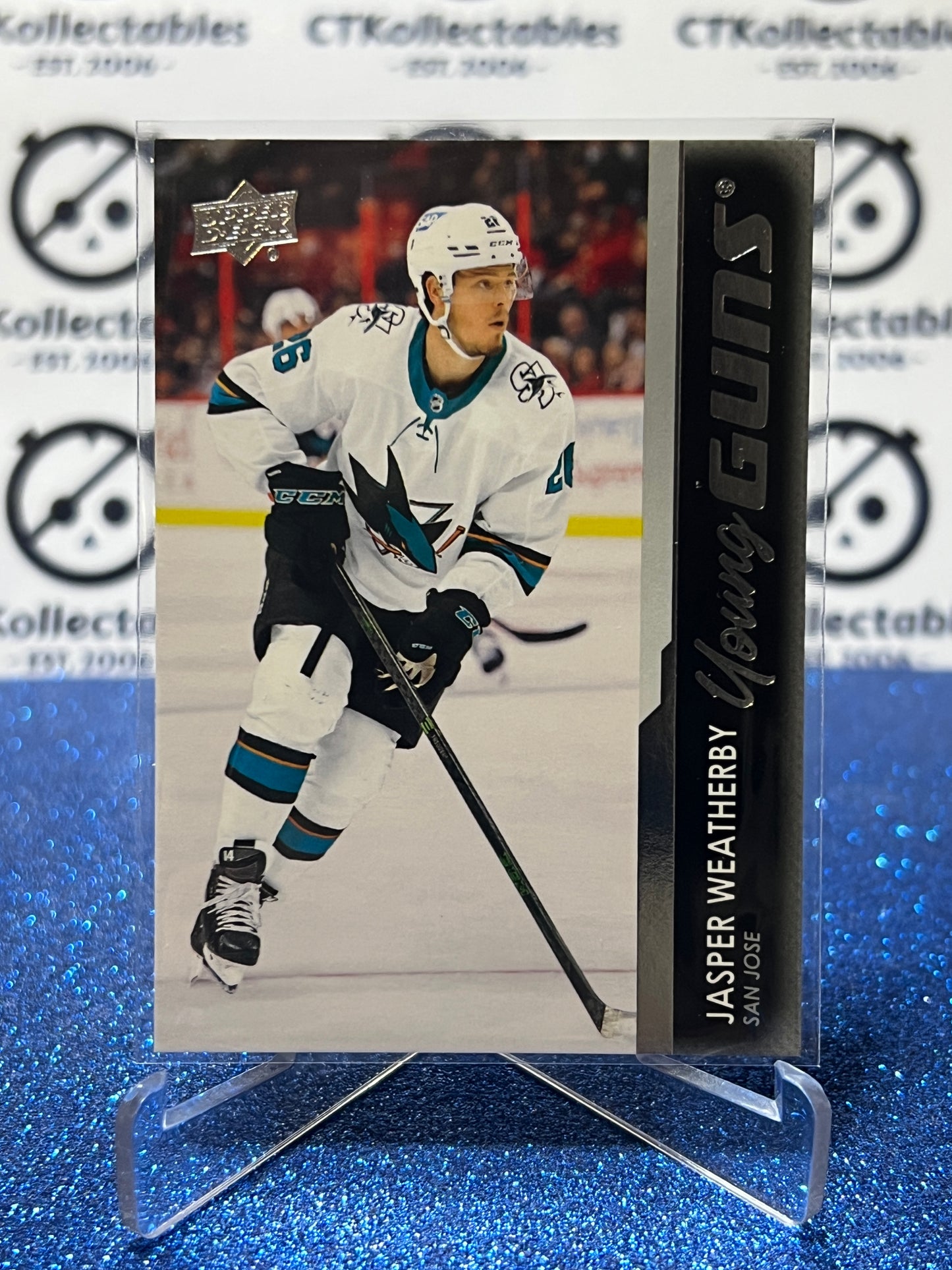 2021-22 UPPER DECK JASPER WEATHERBY # 487 RC YOUNG GUNS SAN JOSE SHARKS HOCKEY CARD