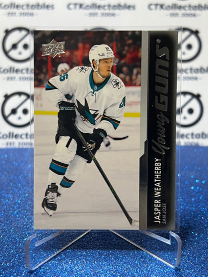 2021-22 UPPER DECK JASPER WEATHERBY # 487 RC YOUNG GUNS SAN JOSE SHARKS HOCKEY CARD