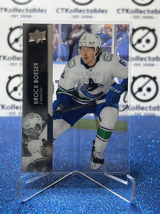 2021-22 UPPER DECK BROCK BOESER # 423 CLEAR CUT VANCOUVER CANUCKS HOCKEY CARD