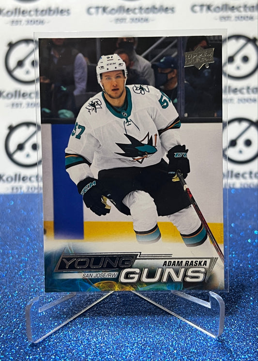 2022-23 UPPER DECK ADAM RASKA # 232 RC YOUNG GUNS SAN JOSE SHARKS HOCKEY CARD