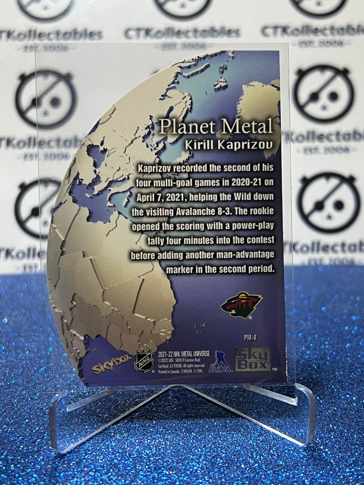2021-22 UPPER DECK KIRILL KAPRIZOV # PM-8 PLANET METAL MINNESOTA WILD HOCKEY CARD