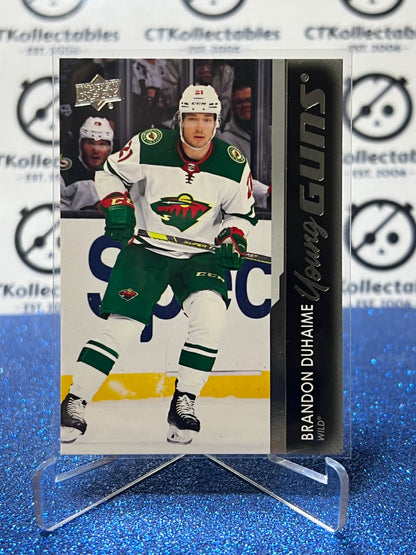2021-22 UPPER DECK BRANDON DUHAIME # 474 YOUNG GUNS MINNESOTA WILD HOCKEY CARD