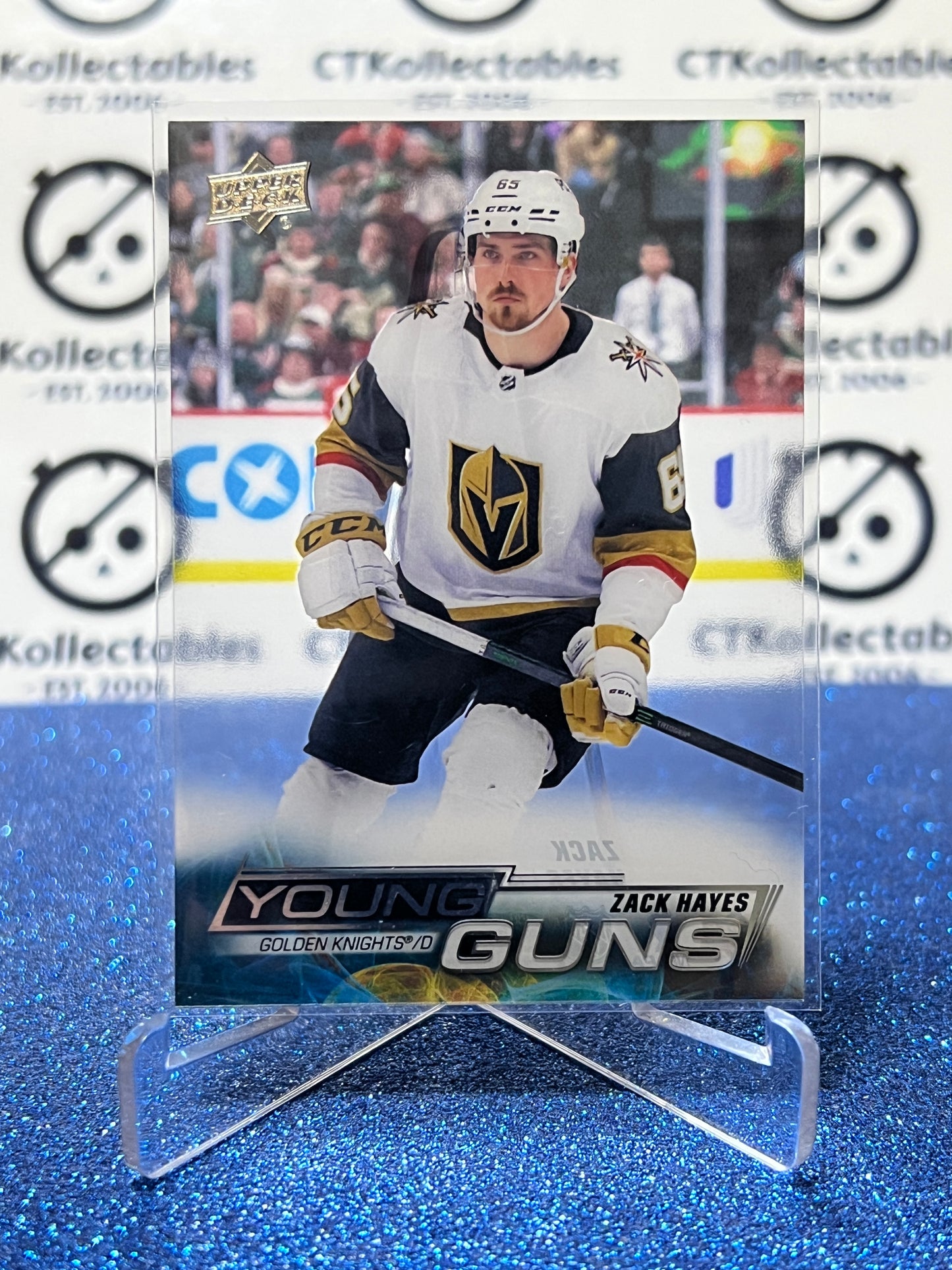 2022-23 UPPER DECK ZACK HAYES # 242 RC TRANSPARENT YOUNG GUNS  VEGAS GOLDEN KNIGHTS HOCKEY CARD