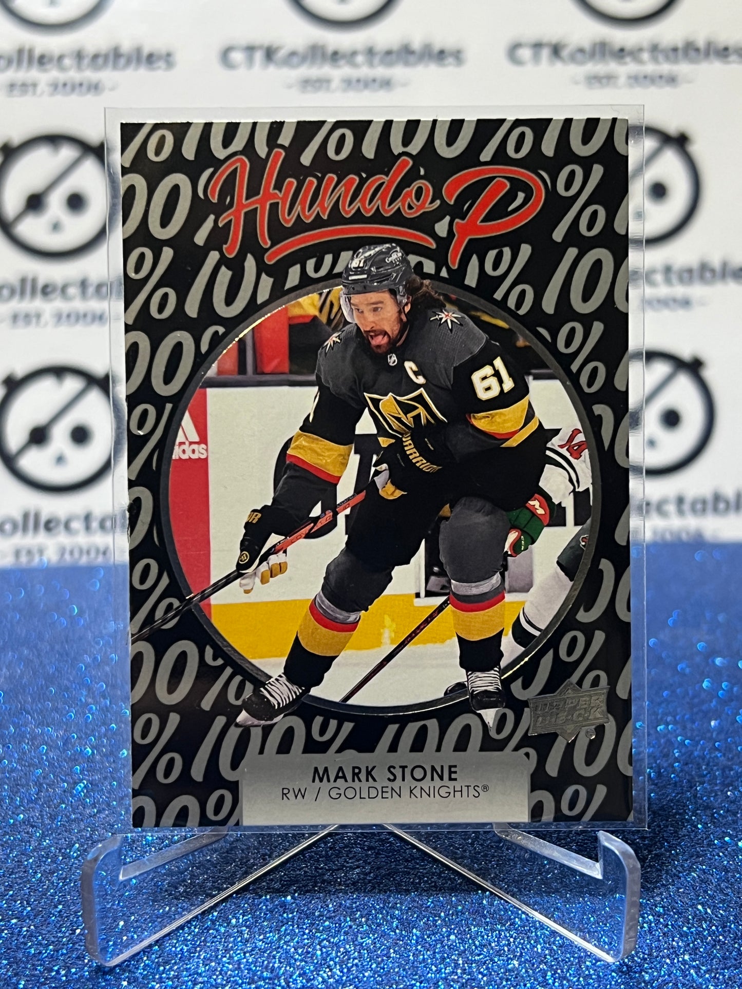 2021-22 UPPER DECK MARK STONE # HP-11 HUNDO P VEGAS GOLDEN KNIGHTS HOCKEY CARD