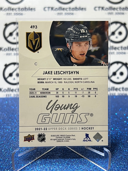 2021-22 UPPER DECK JAKE LESCHYSHYN # 493 RC YOUNG GUNS VEGAS GOLDEN KNIGHTS HOCKEY CARD