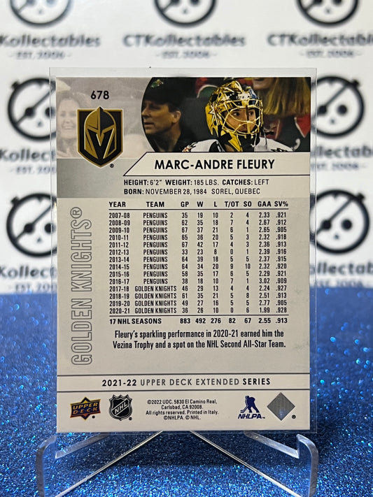 2021-22 UPPER DECK MARC-ANDRE FLEURY # 678 VEGAS GOLDEN KNIGHTS HOCKEY CARD
