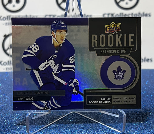 2022-23 UPPER DECK MICHAEL BUNTING # RR=18 RC TORONTO MAPLE LEAFS HOCKEY CARD