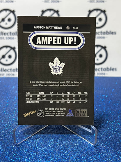 2021-22 UPPER DECK AUSTON MATTHEWS # AU-20 AMPED UP TORONTO MAPLE LEAFS HOCKEY CARD