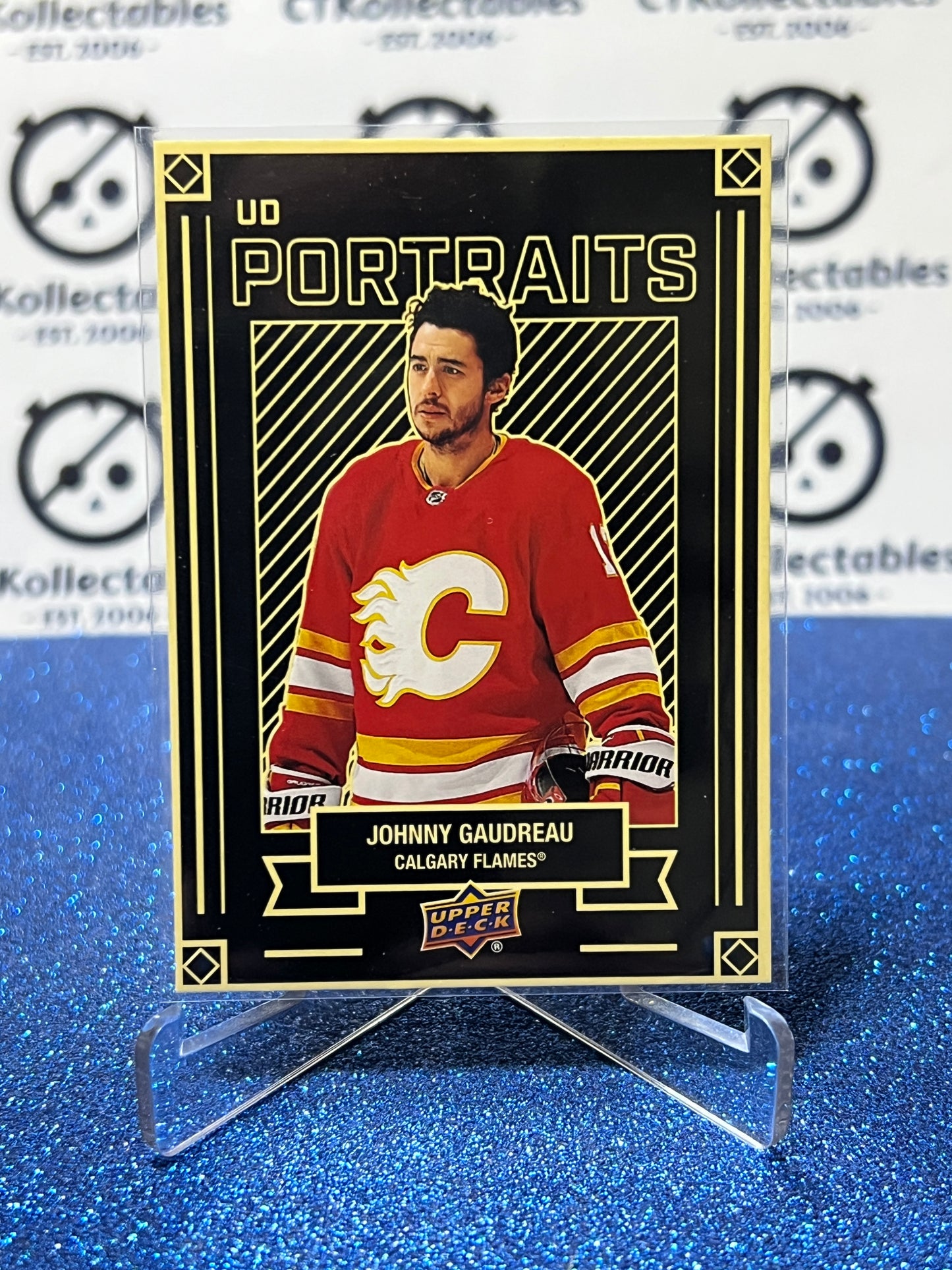 2022-23 UPPER DECK JOHNNY GAUDREAU # P-7 PORTRAITS CALGARY FLAMES HOCKEY CARD