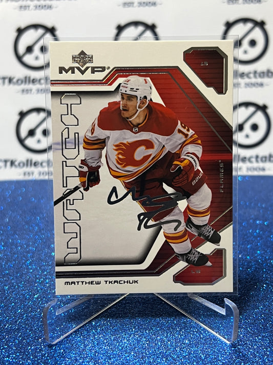 2021-22 UPPER DECK MATTHEW TKACHUK # 59 MVP WATCH SILVER SCRIPT CALGARY FLAMES HOCKEY CARD