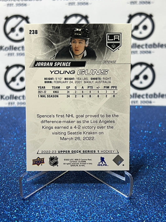 2022-23 UPPER DECK JOEDAN SPENCE # 238 RC YOUNG GUNS LA KINGS HOCKEY CARD