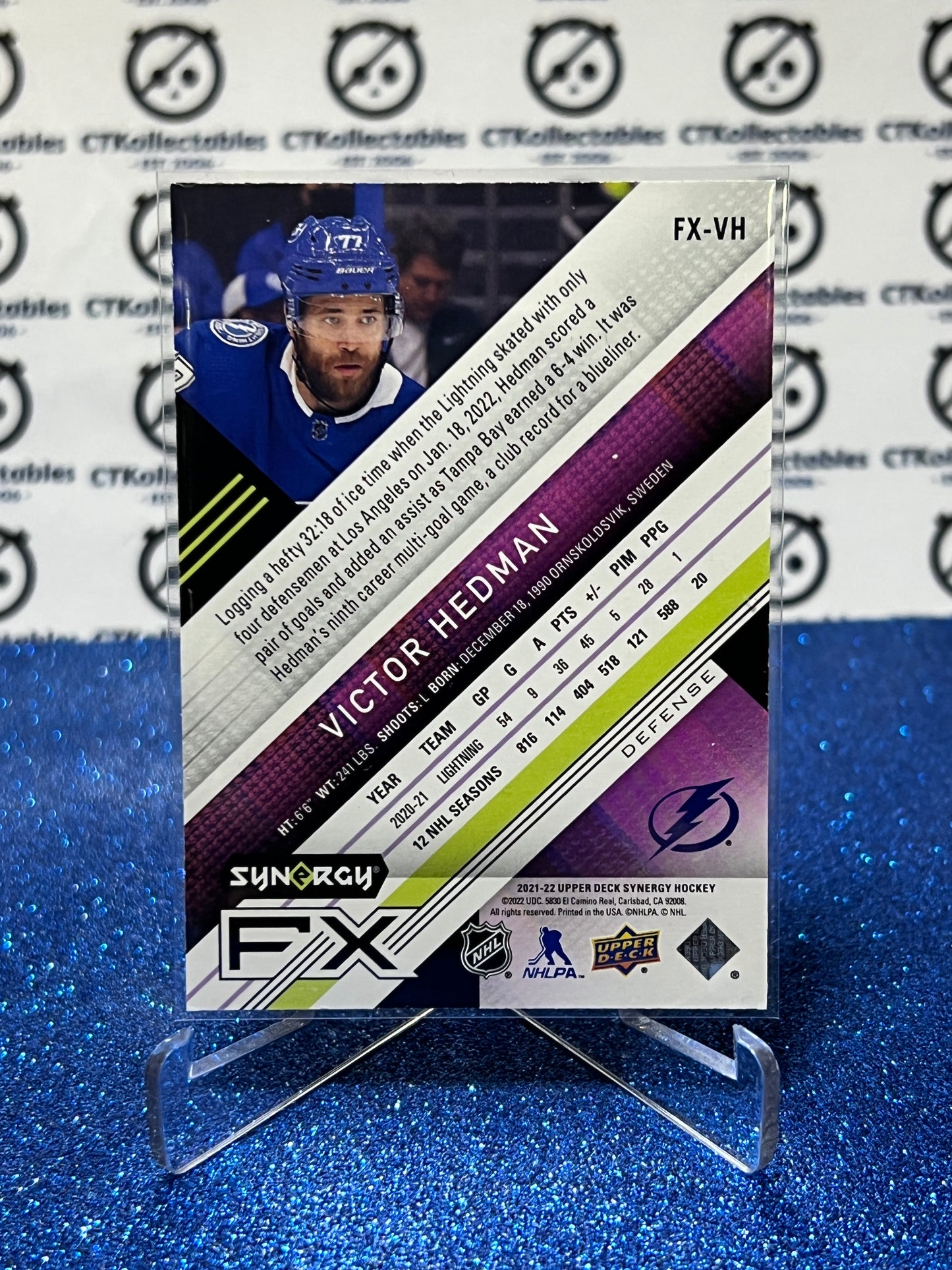 2021-22 UPPER DECK SYNERGY VICTOR HEDMAN # FX-VH / 749 TAMPA BAY LIGHTNING  NHL HOCKEY CARD