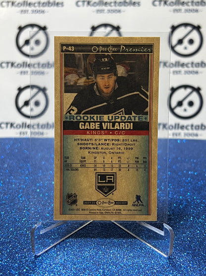2021-22 O-PEE-CHEE GABE VILARDI # P-43 RC TALLBOYS LA KINGS HOCKEY CARD