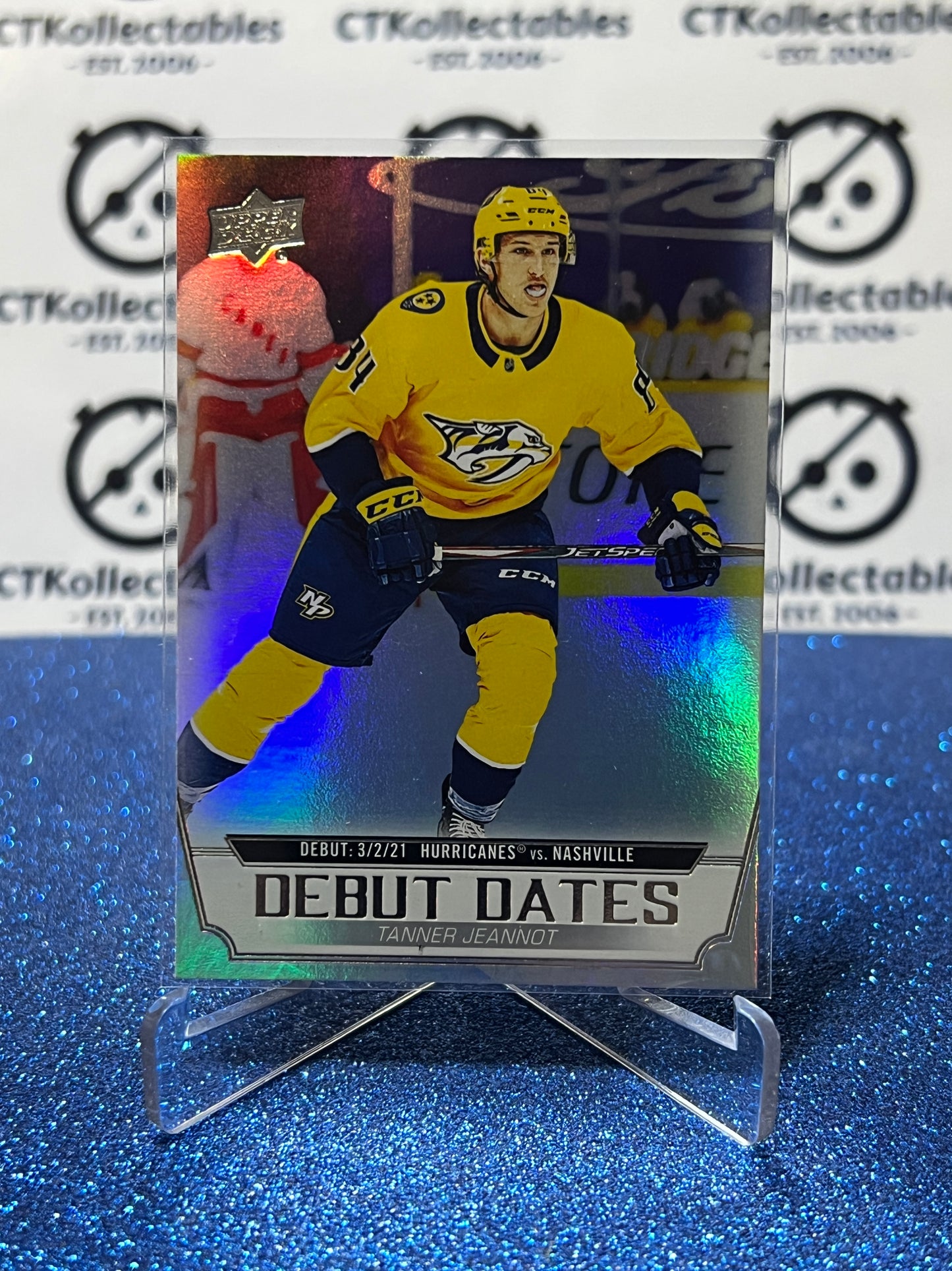 2022-23 UPPER DECK TANNER JEANNOT # DD-24 DEBUT DATES NASHVILLE PREDATORS HOCKEY CARD
