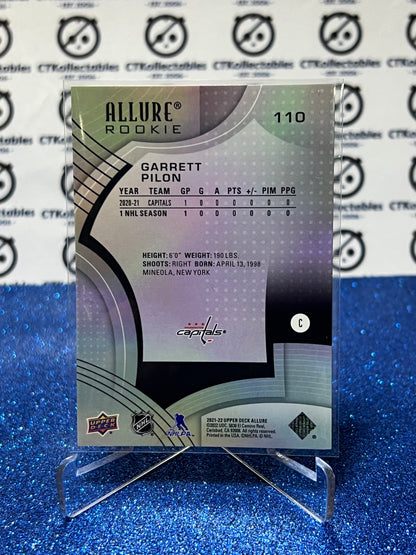 2021-22 UPPER DECK ALLURE GARRETT PILON # 110 ROOKIE WASHINGTON CAPITALS  NHL HOCKEY CARD