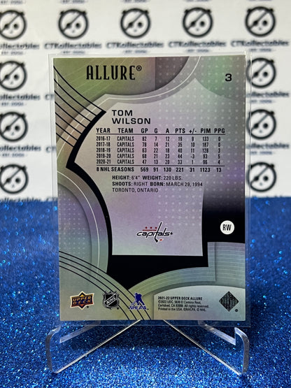 2021-22 UPPER DECK ALLURE TOM WILSON # 3 WASHINGTON CAPITALS  NHL HOCKEY CARD