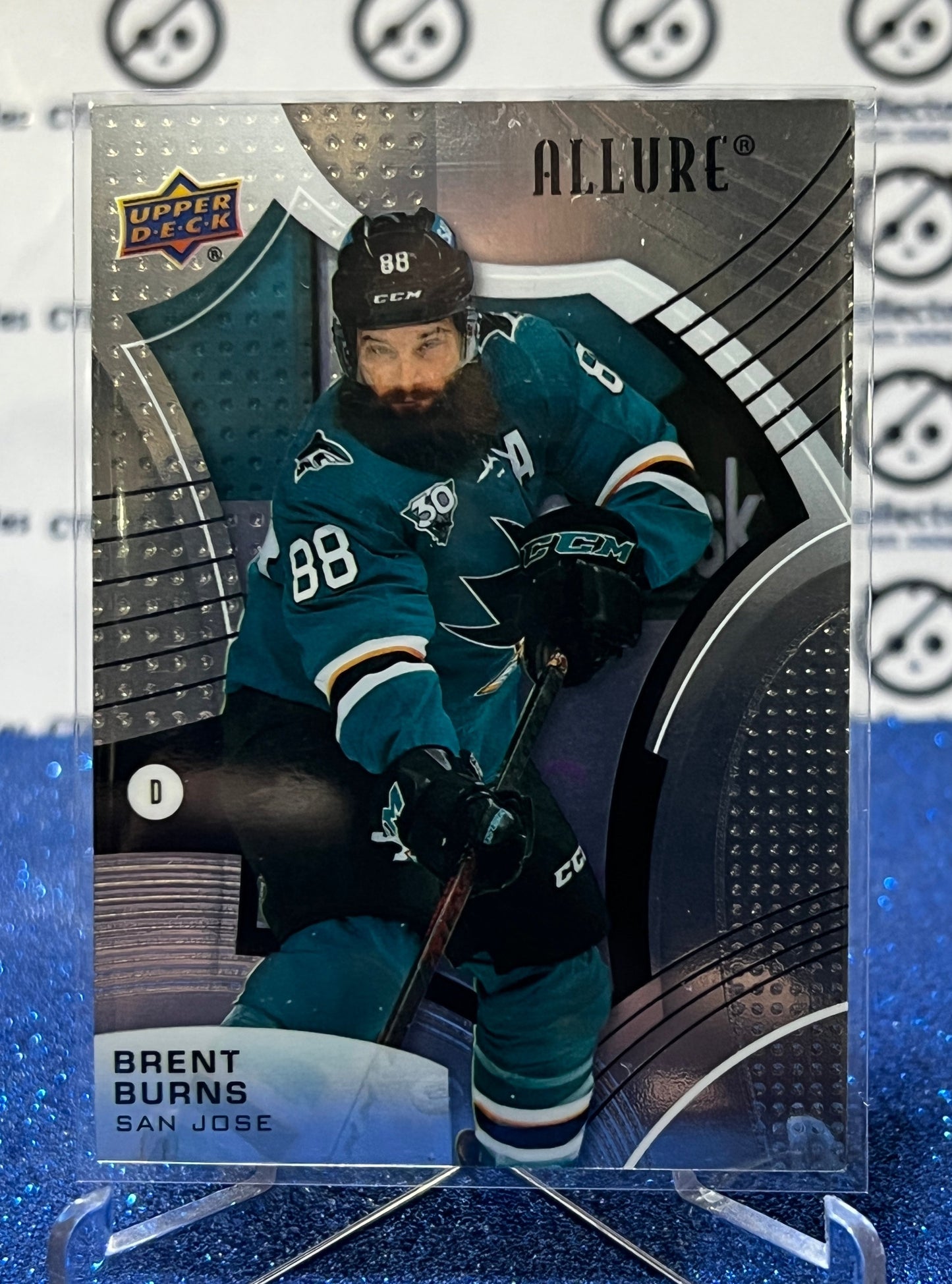 2021-22 UPPER DECK ALLURE BRENT BURNS # 18 SAN JOSE SHARKS NHL HOCKEY CARD