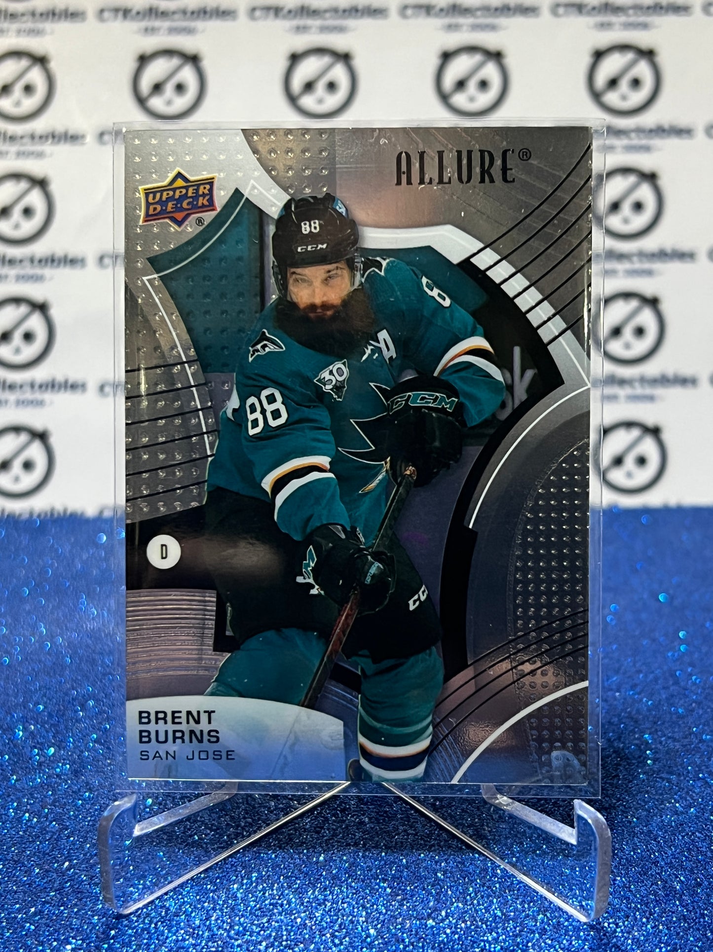 2021-22 UPPER DECK ALLURE BRENT BURNS # 18 SAN JOSE SHARKS NHL HOCKEY CARD