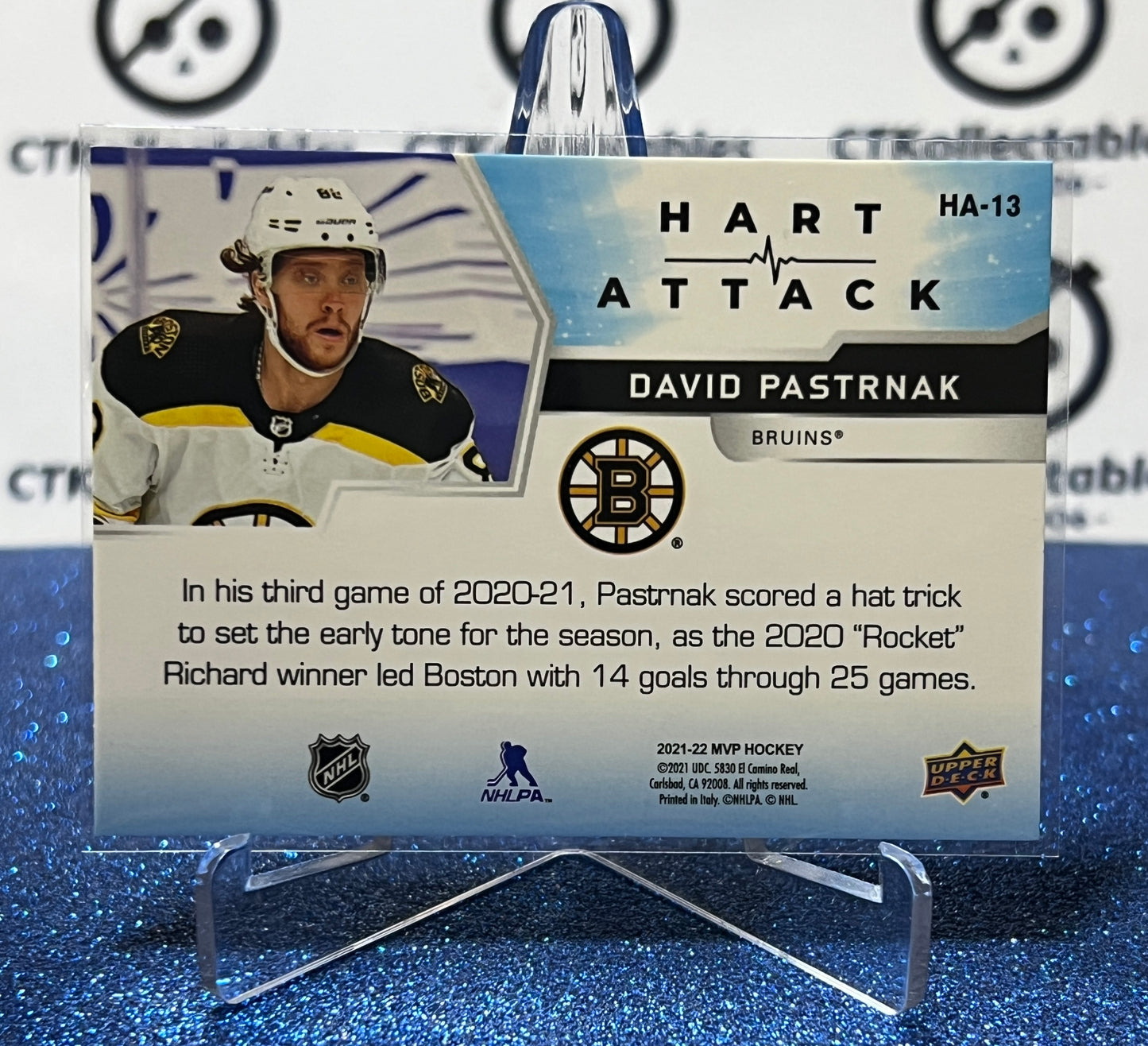 2021-22 UPPER DECK DAVID PASTRNAK # HA-13 HART ATTACK BOSTON BRUINS HOCKEY CARD