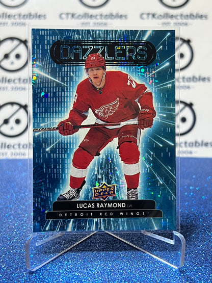 2022-23 UPPER DECK LUCAS RAYMOND # DZ-12 DAZZLERS DETROIT RED WINGS HOCKEY CARD