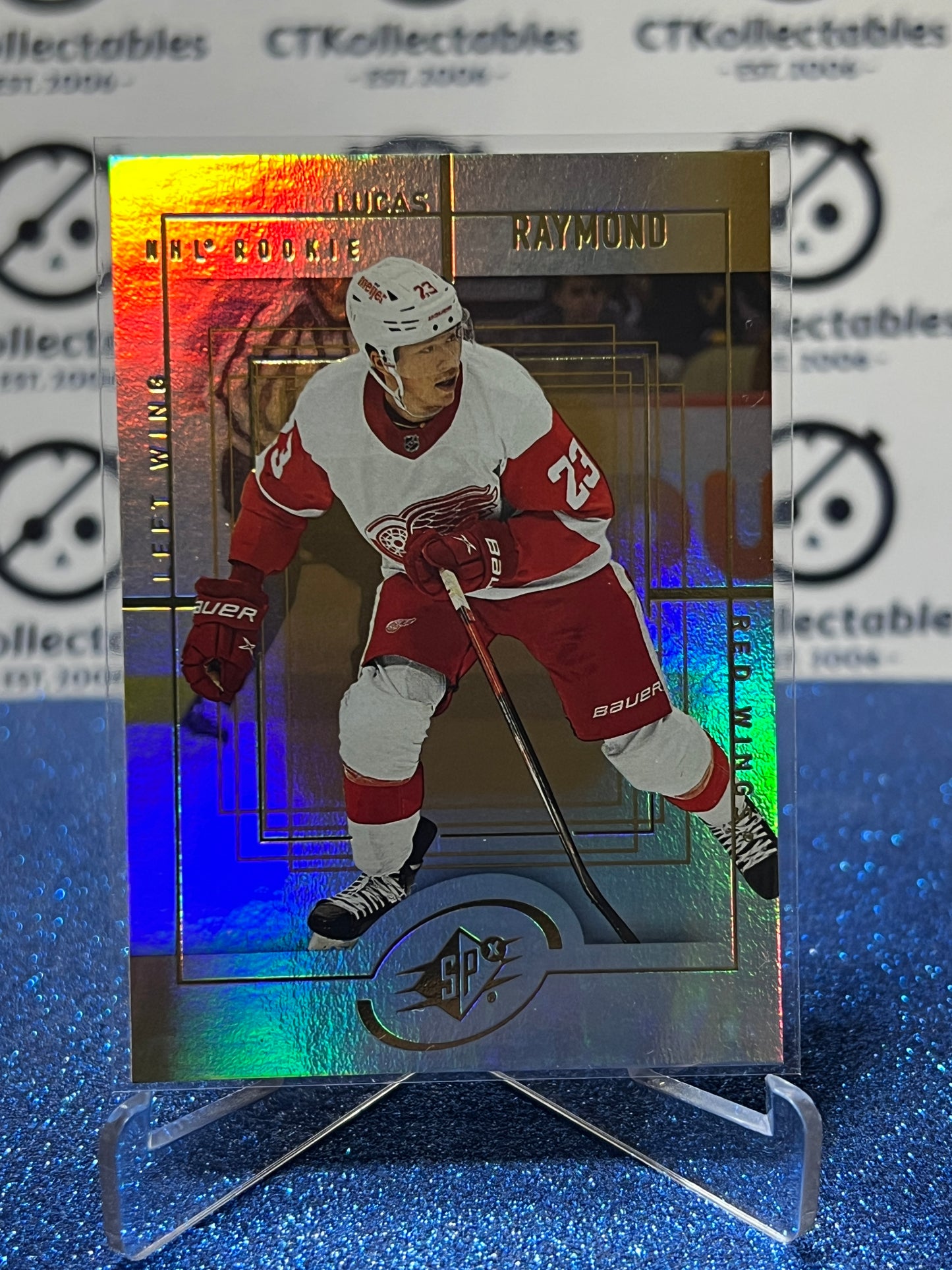 2021-22 UPPER DECK LUCAS RAYMOND # SPX-34 RC DETROIT RED WINGS HOCKEY CARD
