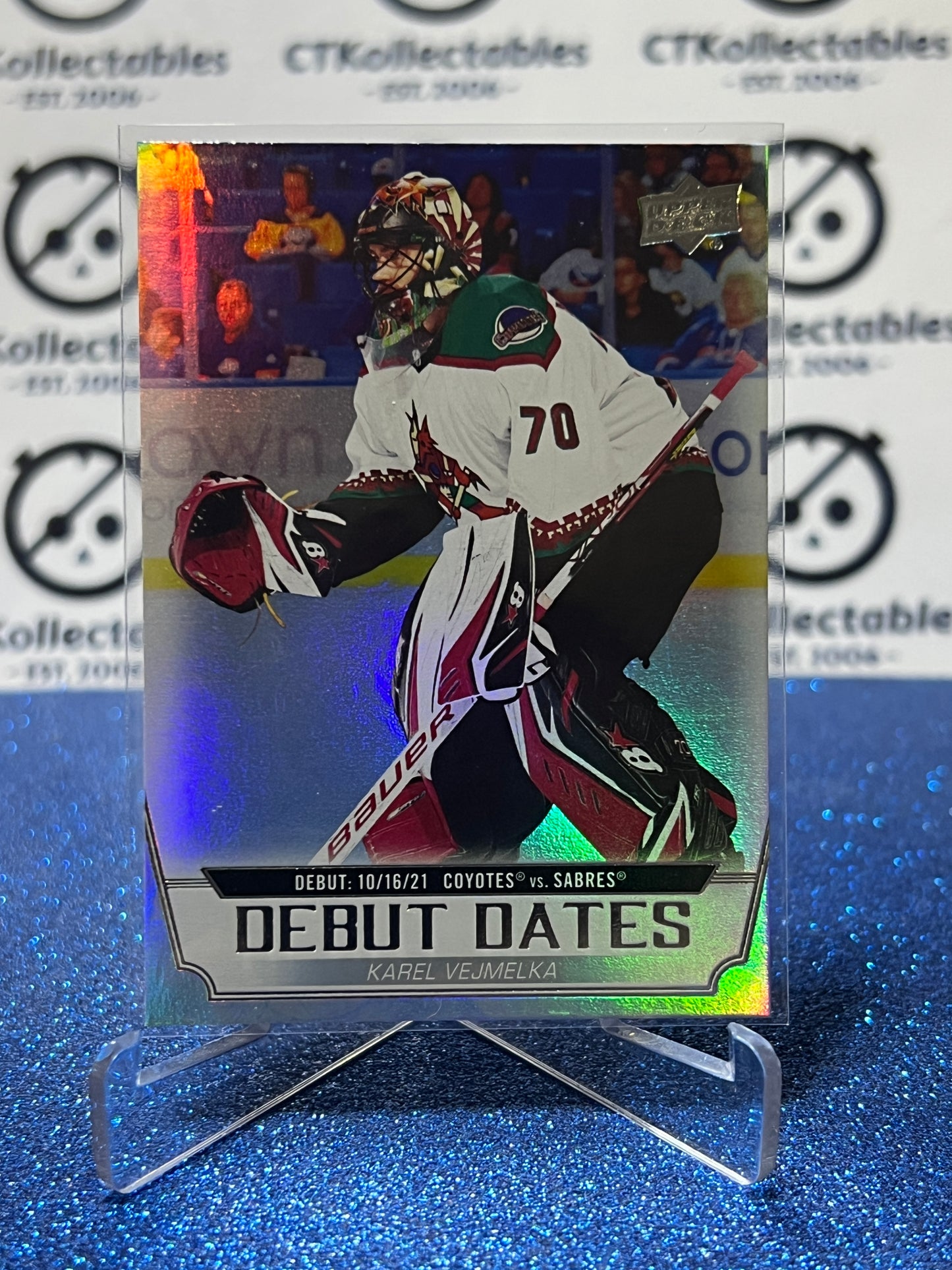 2022-23 UPPER DECK KAREL VEJMELKA # DD-16 DEBUT DATES ARIZONA COYOTES HOCKEY CARD