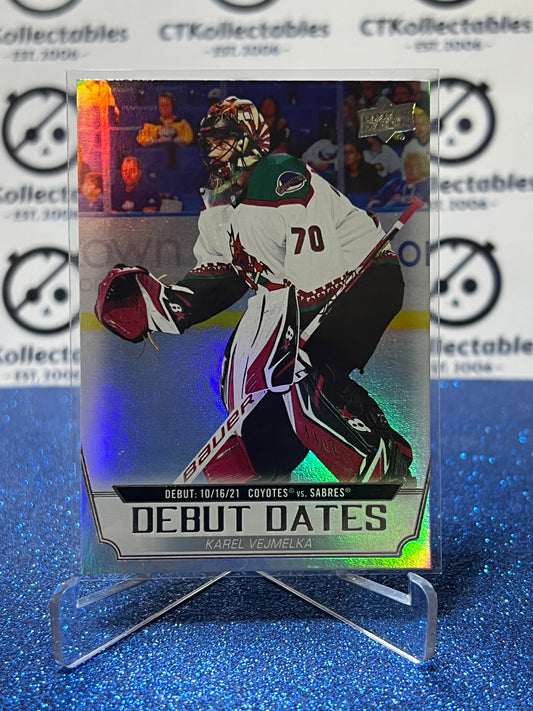 2022-23 UPPER DECK KAREL VEJMELKA # DD-16 DEBUT DATES ARIZONA COYOTES HOCKEY CARD
