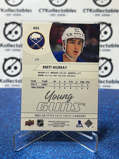 2021-22 UPPER DECK BRETT MURRAY # 455 YOUNG GUNS RC BUFFALO SABRES HOCKEY CARD