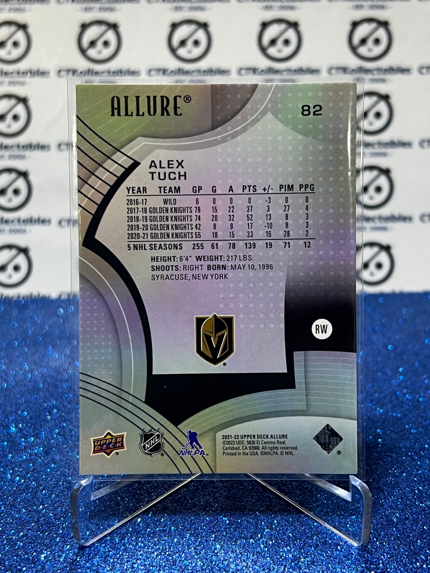 2021-22 UPPER DECK ALLURE ALEX TUCH # 82 VEGAS GOLDEN KNIGHTS NHL HOCKEY CARD