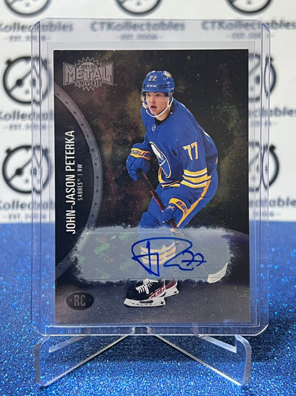 2021-22 SKYBOX METAL JOHN-JASON PETERKA # 186 RC AUTO /299 BUFFALO SABRES HOCKEY CARD
