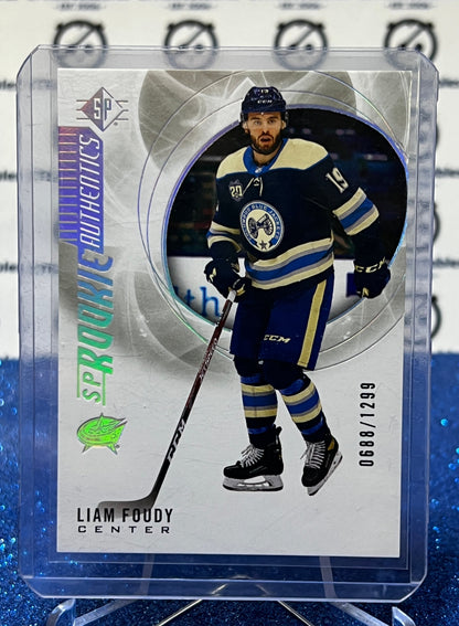 2020-21 UPPER DECK SP LIAM FOUDY # 105 ROOKIE COLUMBUS BLUE JACKETS NHL HOCKEY CARD