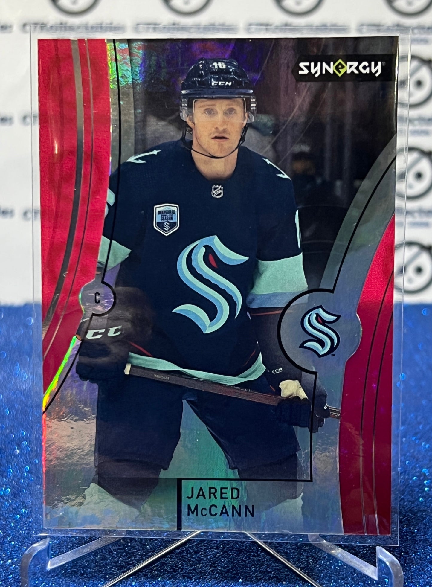 2021-22 UPPER DECK SYNERGY JARED McCANN # 2 RED REDEMPTION KRAKEN NHL HOCKEY CARD